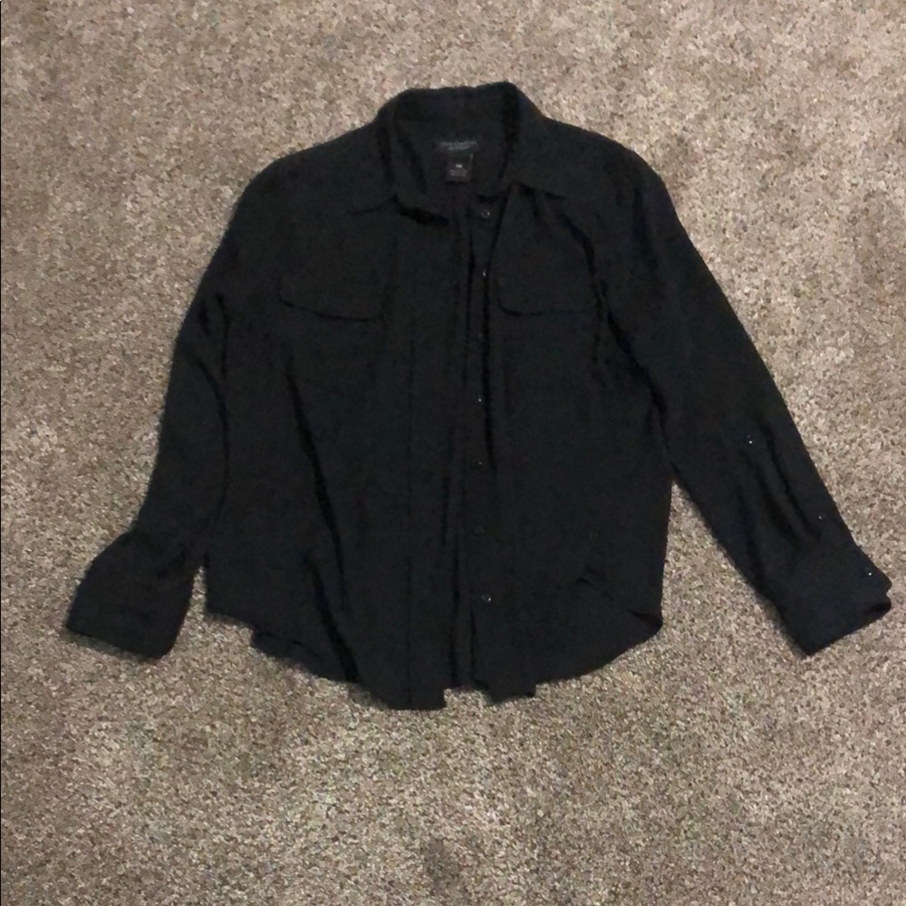 Investments Black Button Down Shirt